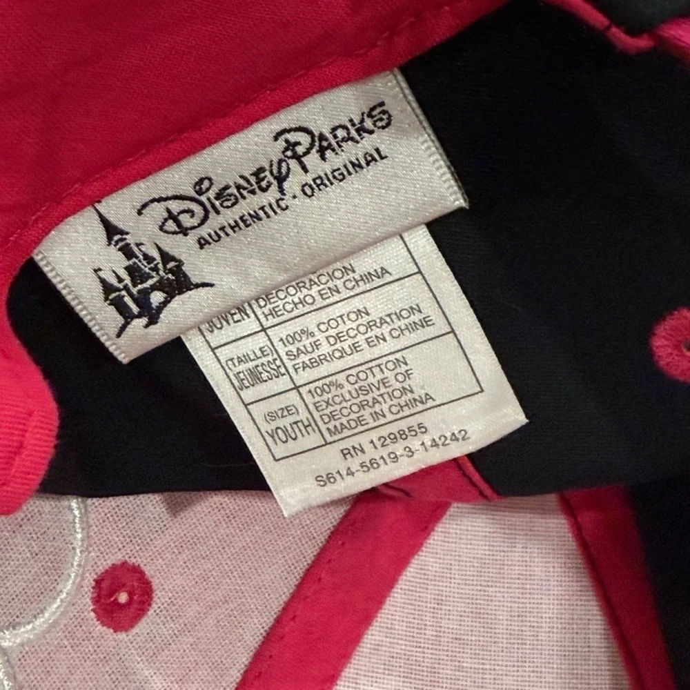 Disney Parks Black/Pink Mickey Baseball Cap Rhinestone Sparkle Mickey Size Youth